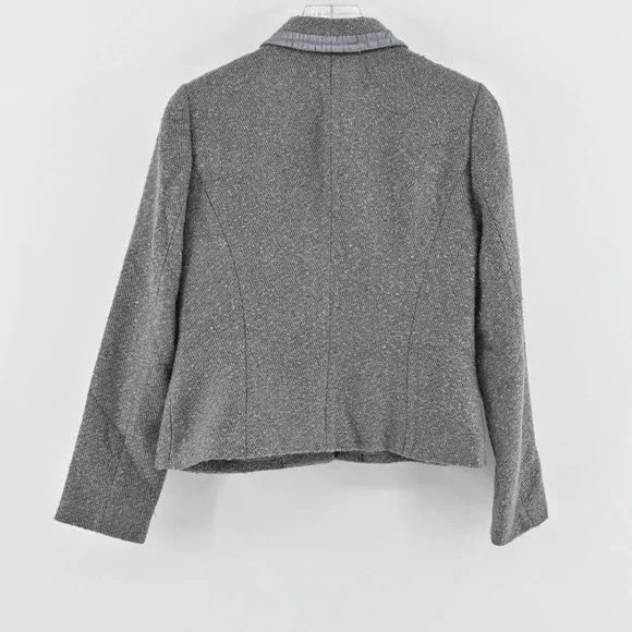 Vtg Kasper Womens Tweed Blazer Size 6‎ Gray Wool Metallic Career Business Jacket - Picture 2 of 13